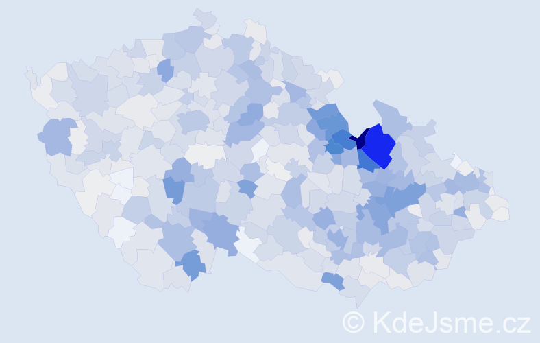 Příjmení: 'Kubíček', počet výskytů 4067 v celé ČR