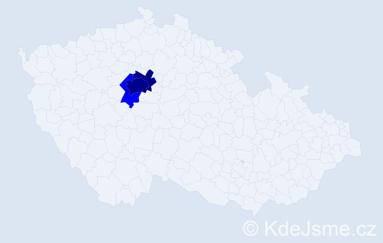 Příjmení: 'Misárek', počet výskytů 5 v celé ČR