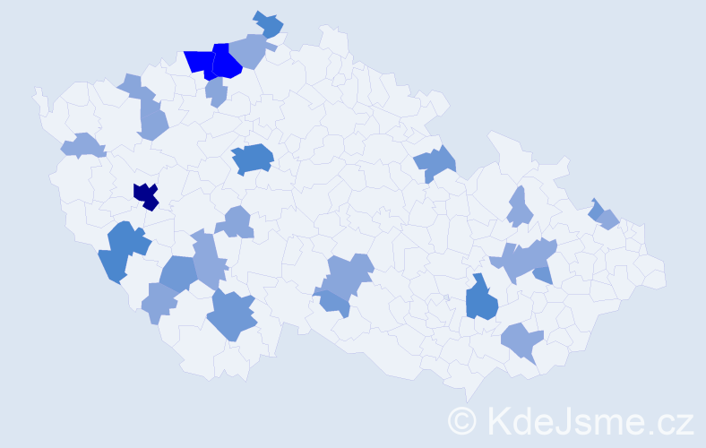 Příjmení: 'Engl', počet výskytů 76 v celé ČR