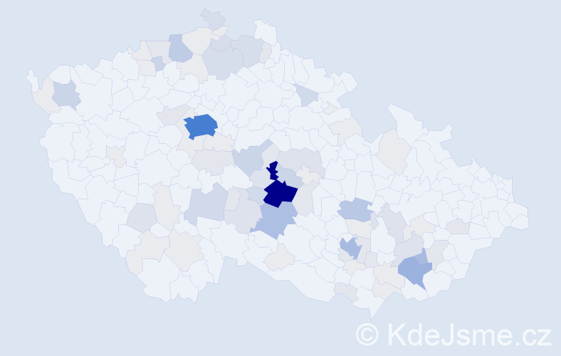 Příjmení: 'Klofáčová', počet výskytů 308 v celé ČR