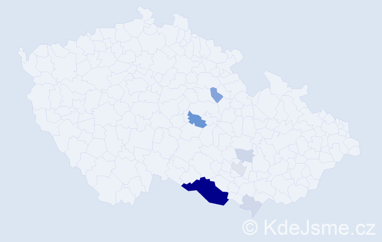 Příjmení: 'Valenda', počet výskytů 26 v celé ČR