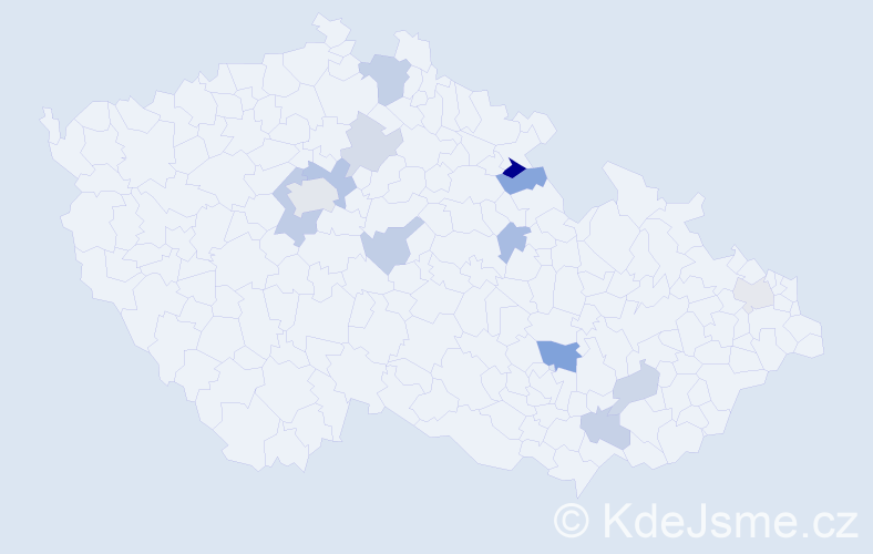Příjmení: 'Thomson', počet výskytů 23 v celé ČR