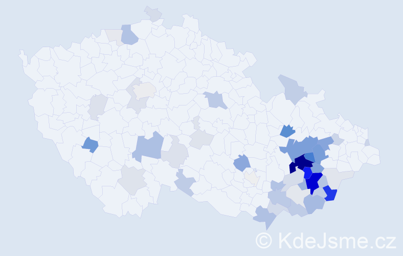Příjmení: 'Barboříková', počet výskytů 188 v celé ČR