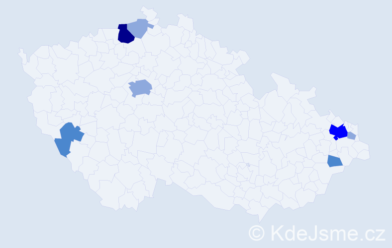 Příjmení: 'Lukačiková', počet výskytů 16 v celé ČR