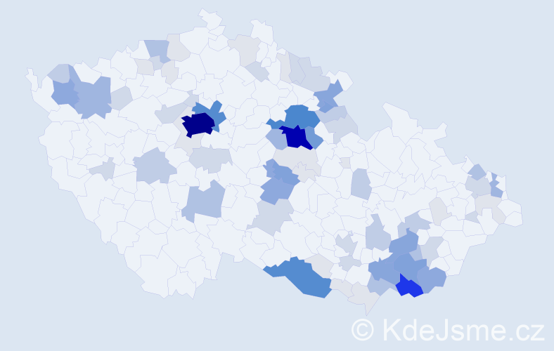 Příjmení: 'Baladová', počet výskytů 301 v celé ČR