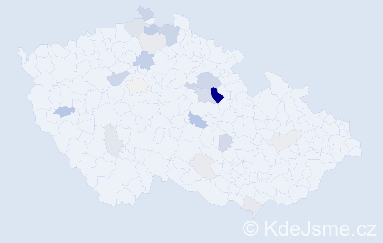 Příjmení: 'Laksar', počet výskytů 54 v celé ČR