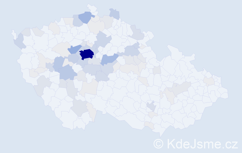 Příjmení: 'Pacovská', počet výskytů 283 v celé ČR