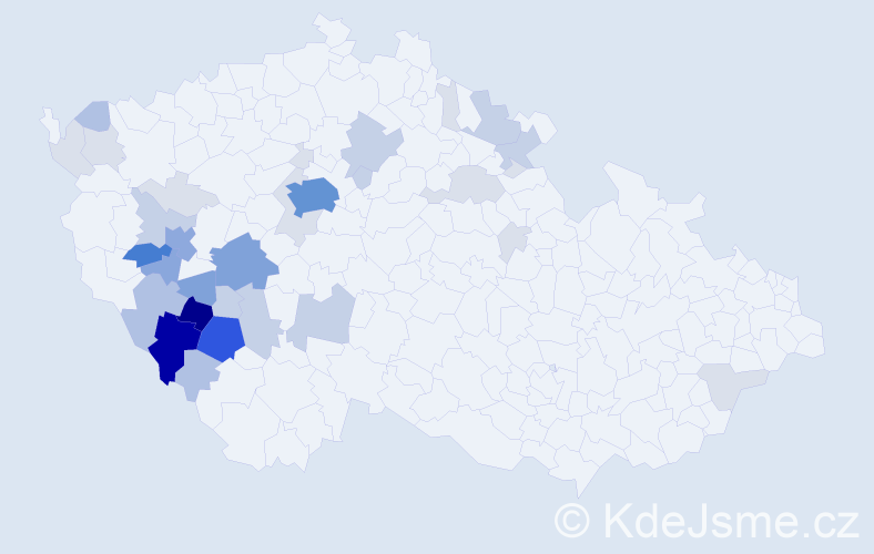 Příjmení: 'Kodýdková', počet výskytů 136 v celé ČR