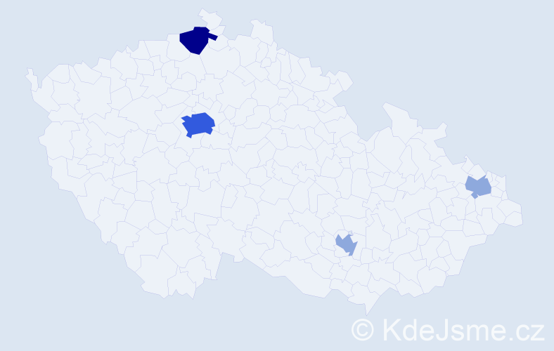 Příjmení: 'Kaye', počet výskytů 10 v celé ČR