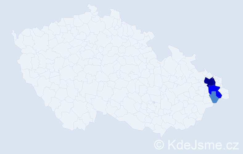 Příjmení: 'Balavajder', počet výskytů 9 v celé ČR