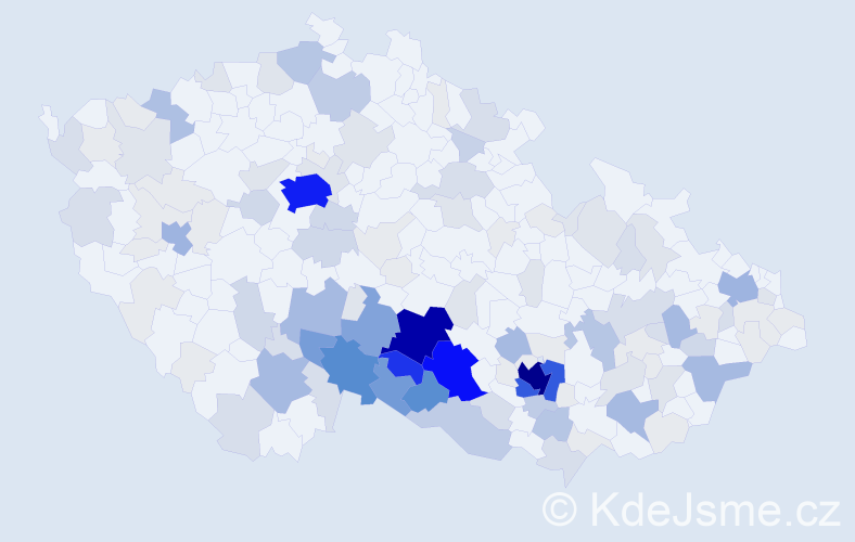 Příjmení: 'Mácová', počet výskytů 632 v celé ČR