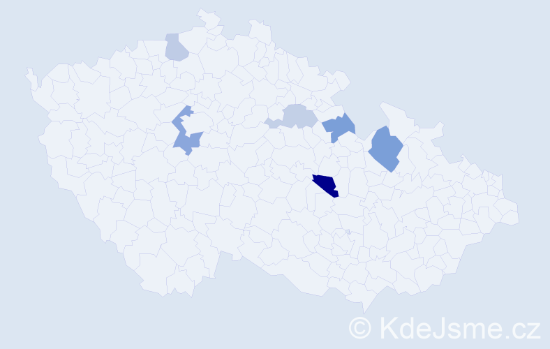 Příjmení: 'Tobyška', počet výskytů 9 v celé ČR