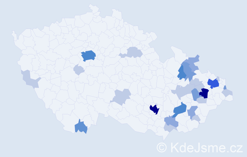 Příjmení: 'Dočkálek', počet výskytů 72 v celé ČR