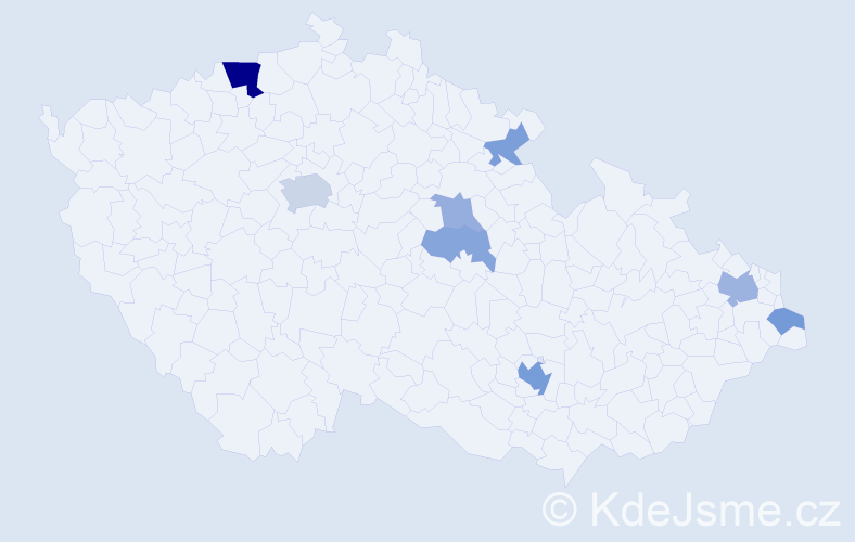 Příjmení: 'Balzarová', počet výskytů 18 v celé ČR