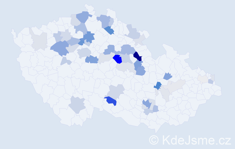 Příjmení: 'Hajn', počet výskytů 145 v celé ČR