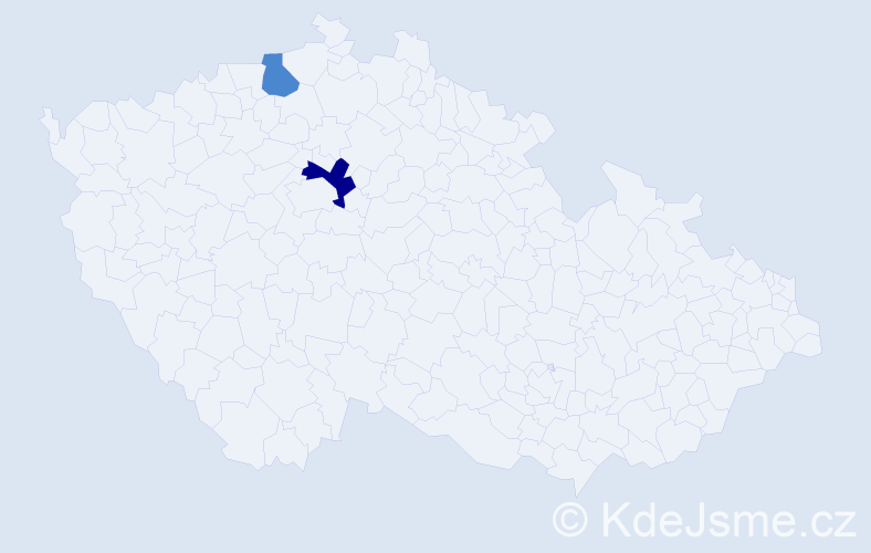 Příjmení: 'Kyhos', počet výskytů 4 v celé ČR