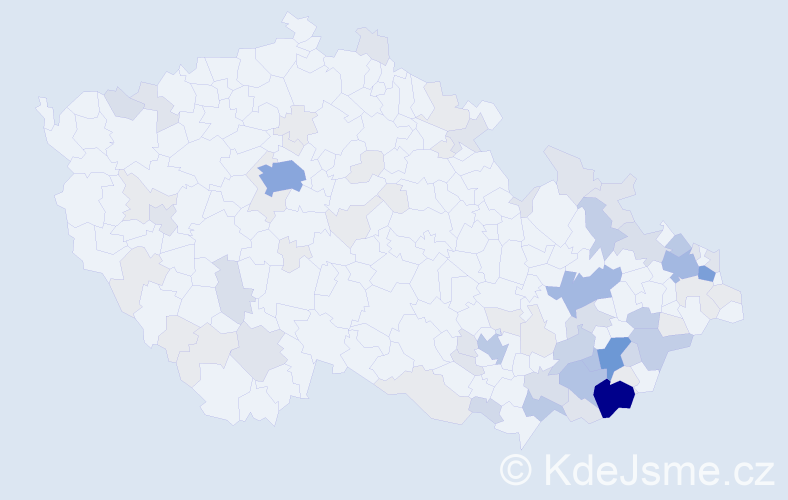 Příjmení: 'Rapantová', počet výskytů 267 v celé ČR