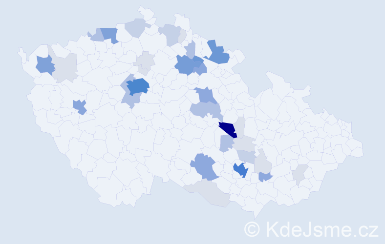 Příjmení: 'Drašar', počet výskytů 133 v celé ČR
