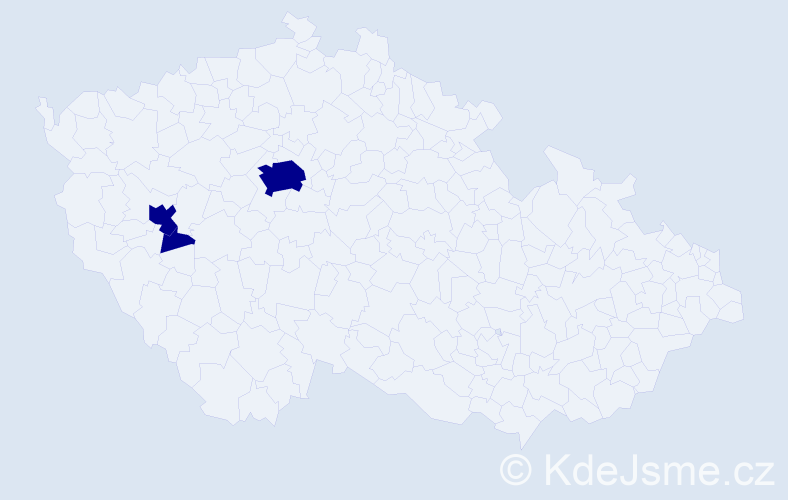 Příjmení: 'Hefrt', počet výskytů 6 v celé ČR