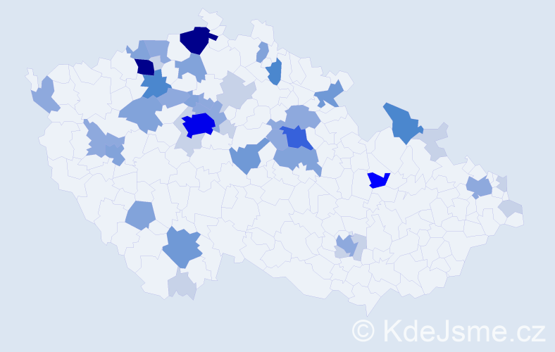 Příjmení: 'Frencl', počet výskytů 133 v celé ČR