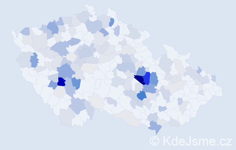 Příjmení: 'Češka', počet výskytů 496 v celé ČR