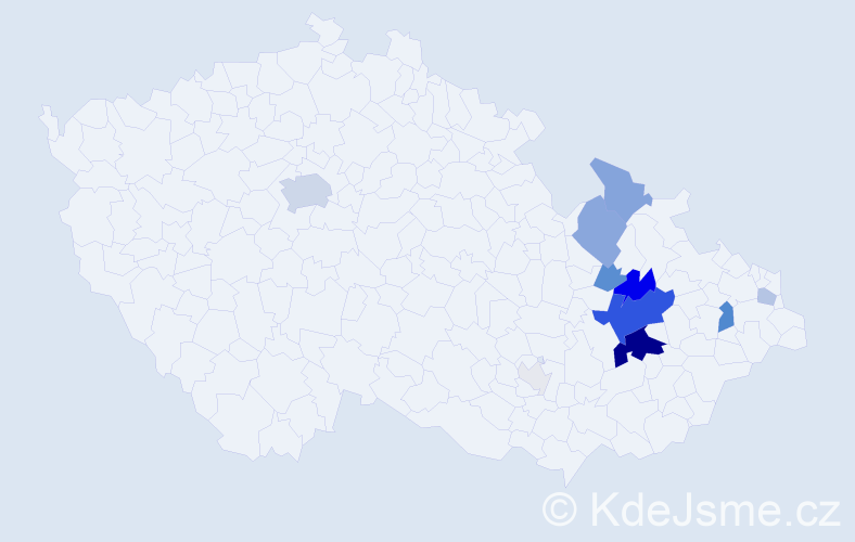Příjmení: 'Mohaplová', počet výskytů 57 v celé ČR