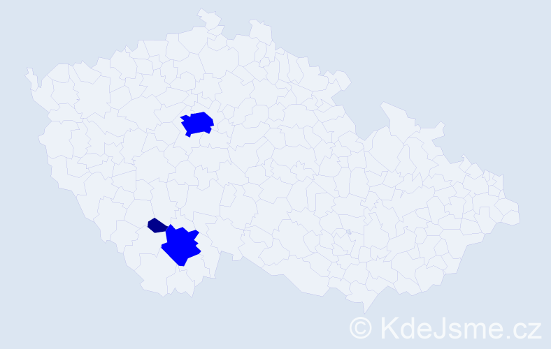 Příjmení: 'Gribáčová', počet výskytů 4 v celé ČR