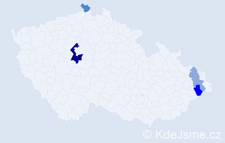 Příjmení: 'Izvorská', počet výskytů 14 v celé ČR