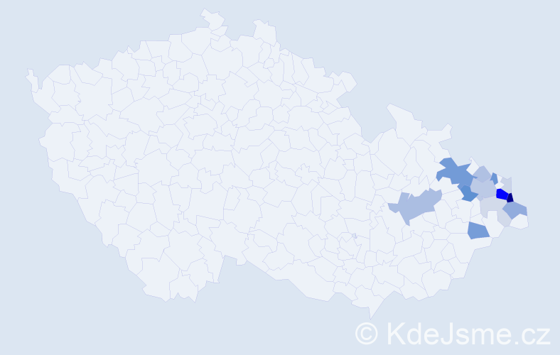 Příjmení: 'Galgonková', počet výskytů 40 v celé ČR