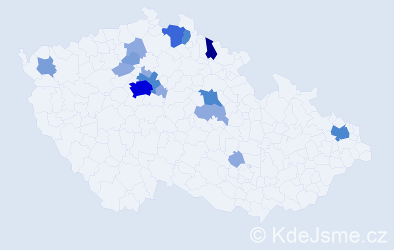 Příjmení: 'Kapeš', počet výskytů 39 v celé ČR