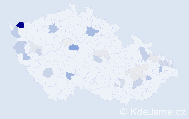 Příjmení: 'Račko', počet výskytů 70 v celé ČR