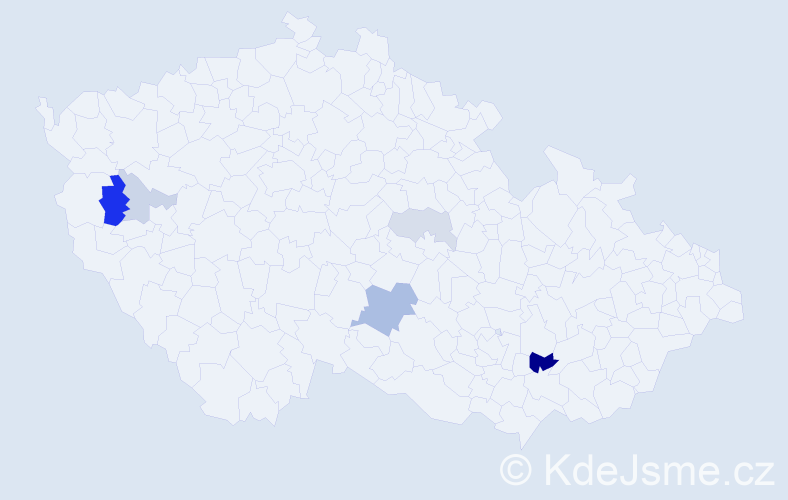 Příjmení: 'Decsi', počet výskytů 12 v celé ČR