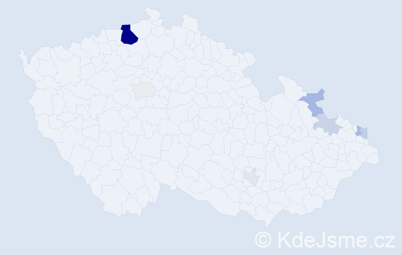Příjmení: 'Pota', počet výskytů 20 v celé ČR