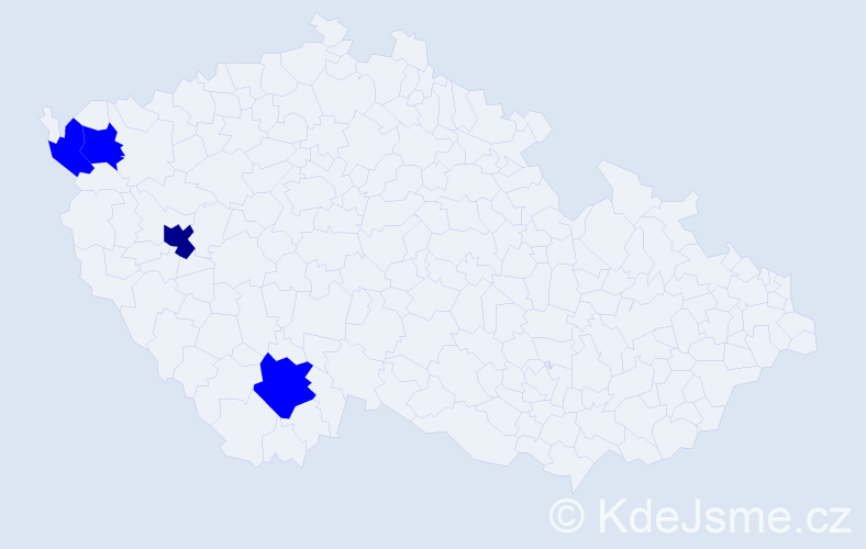 Příjmení: 'Deisinger', počet výskytů 5 v celé ČR