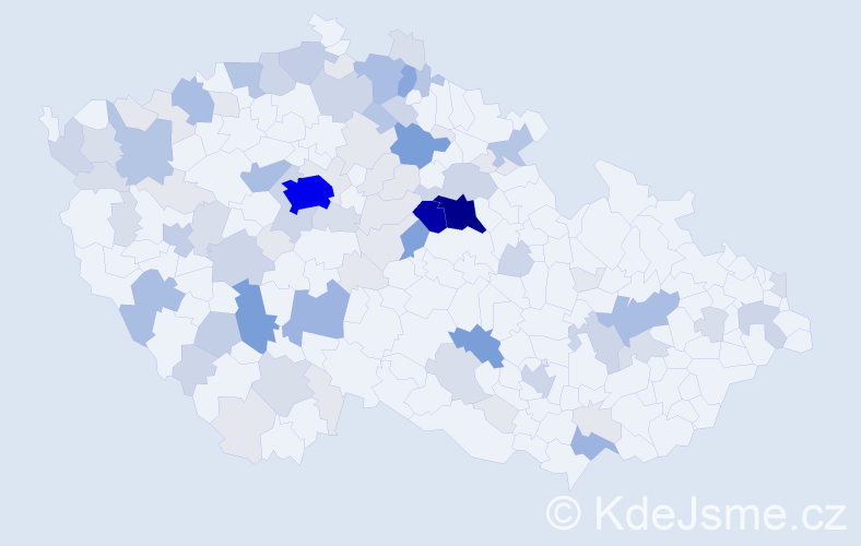 Příjmení: 'Kožený', počet výskytů 333 v celé ČR