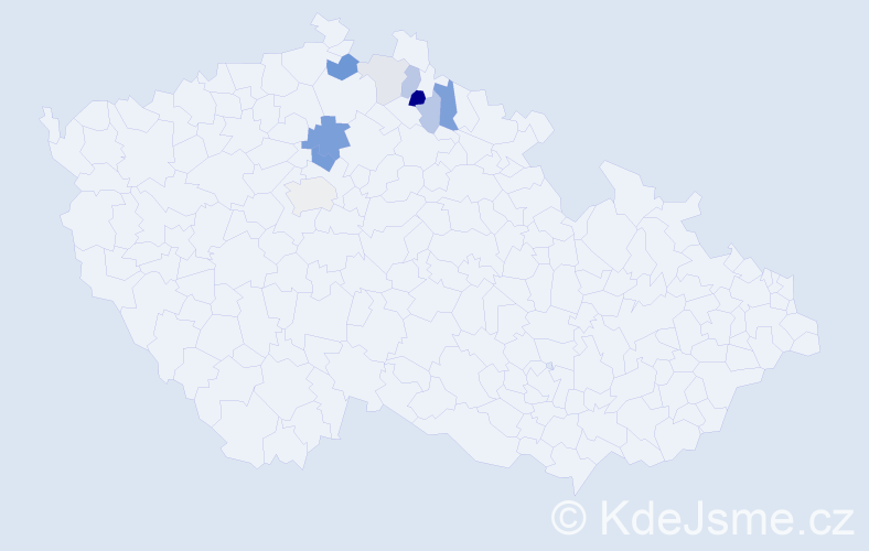 Příjmení: 'Čásárová', počet výskytů 22 v celé ČR