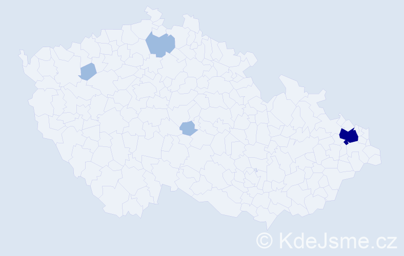 Příjmení: 'Papok', počet výskytů 7 v celé ČR