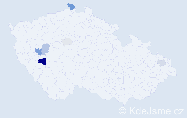 Příjmení: 'Čmelínská', počet výskytů 16 v celé ČR