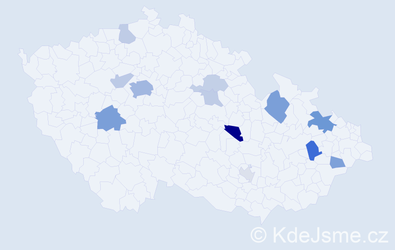 Příjmení: 'Pazlar', počet výskytů 28 v celé ČR