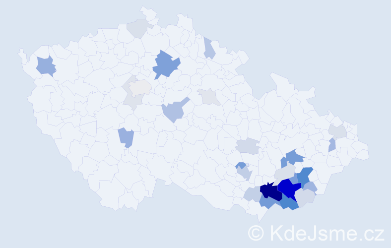 Příjmení: 'Trlida', počet výskytů 112 v celé ČR
