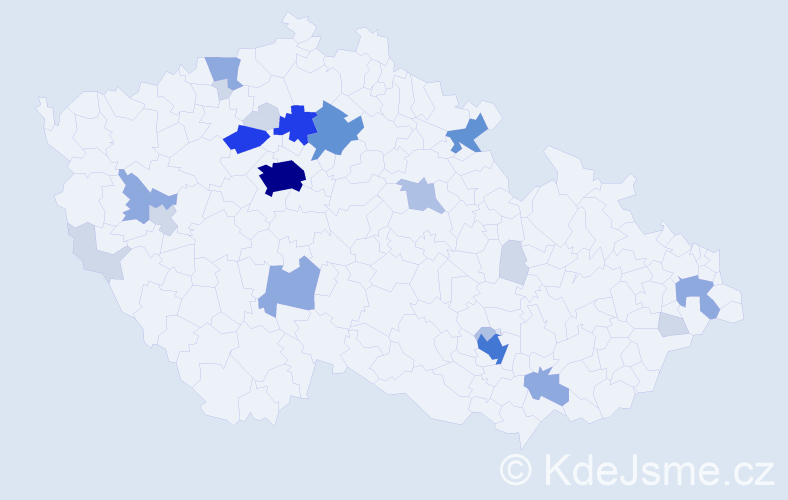 Příjmení: 'Kinzl', počet výskytů 80 v celé ČR