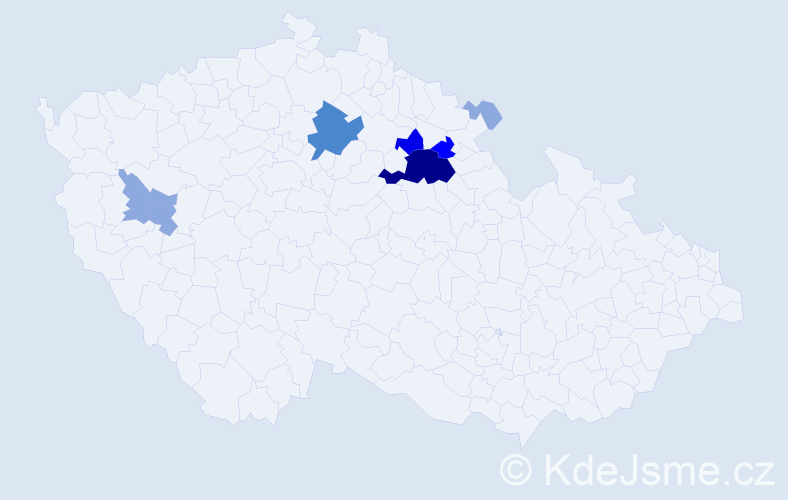 Příjmení: 'Kleandr', počet výskytů 21 v celé ČR