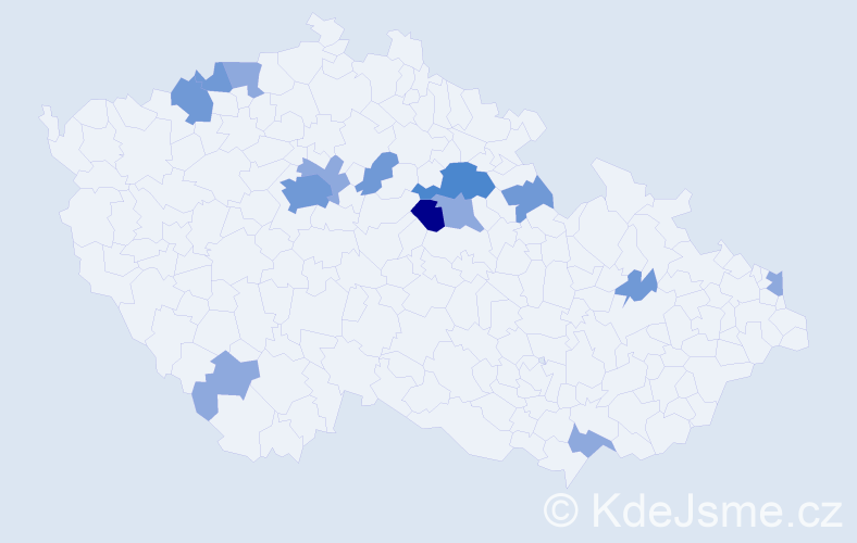 Příjmení: 'Kaňuková', počet výskytů 27 v celé ČR