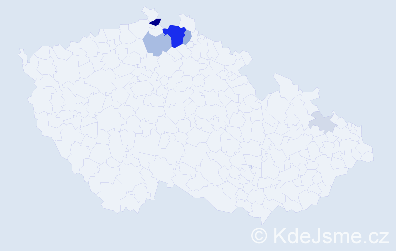 Příjmení: 'Gyngová', počet výskytů 23 v celé ČR