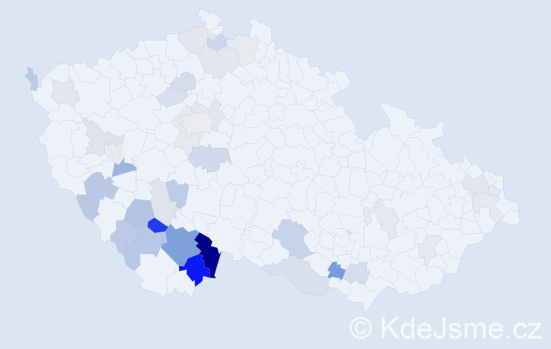 Příjmení: 'Kojanová', počet výskytů 84 v celé ČR