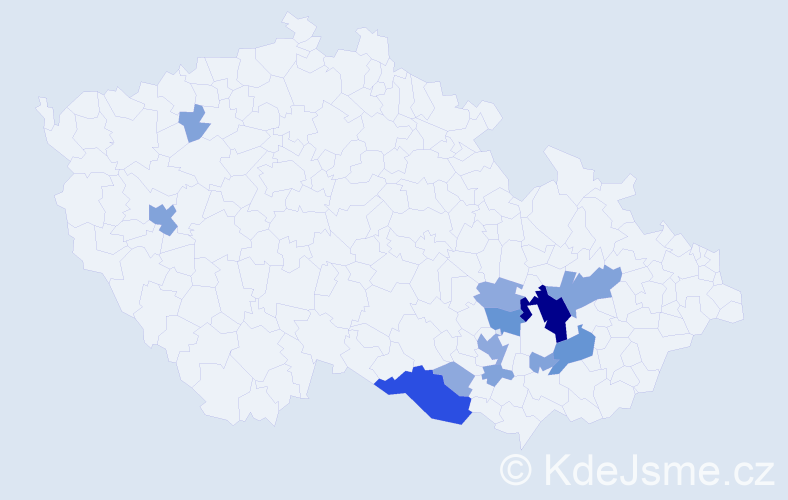 Příjmení: 'Vylášek', počet výskytů 32 v celé ČR