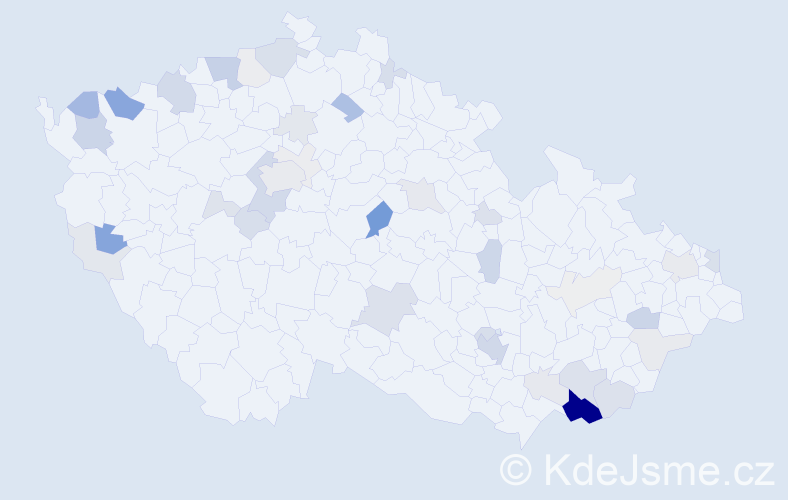 Příjmení: 'Múčková', počet výskytů 135 v celé ČR
