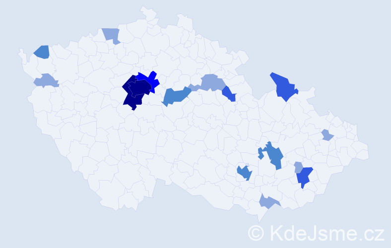 Příjmení: 'Cooper', počet výskytů 37 v celé ČR