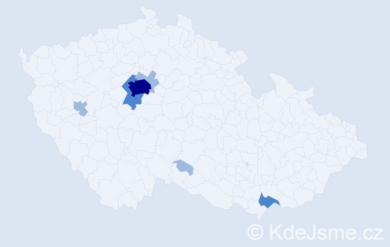Příjmení: 'Drdácká', počet výskytů 11 v celé ČR