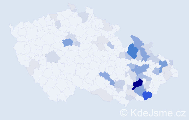 Příjmení: 'Kunčar', počet výskytů 238 v celé ČR